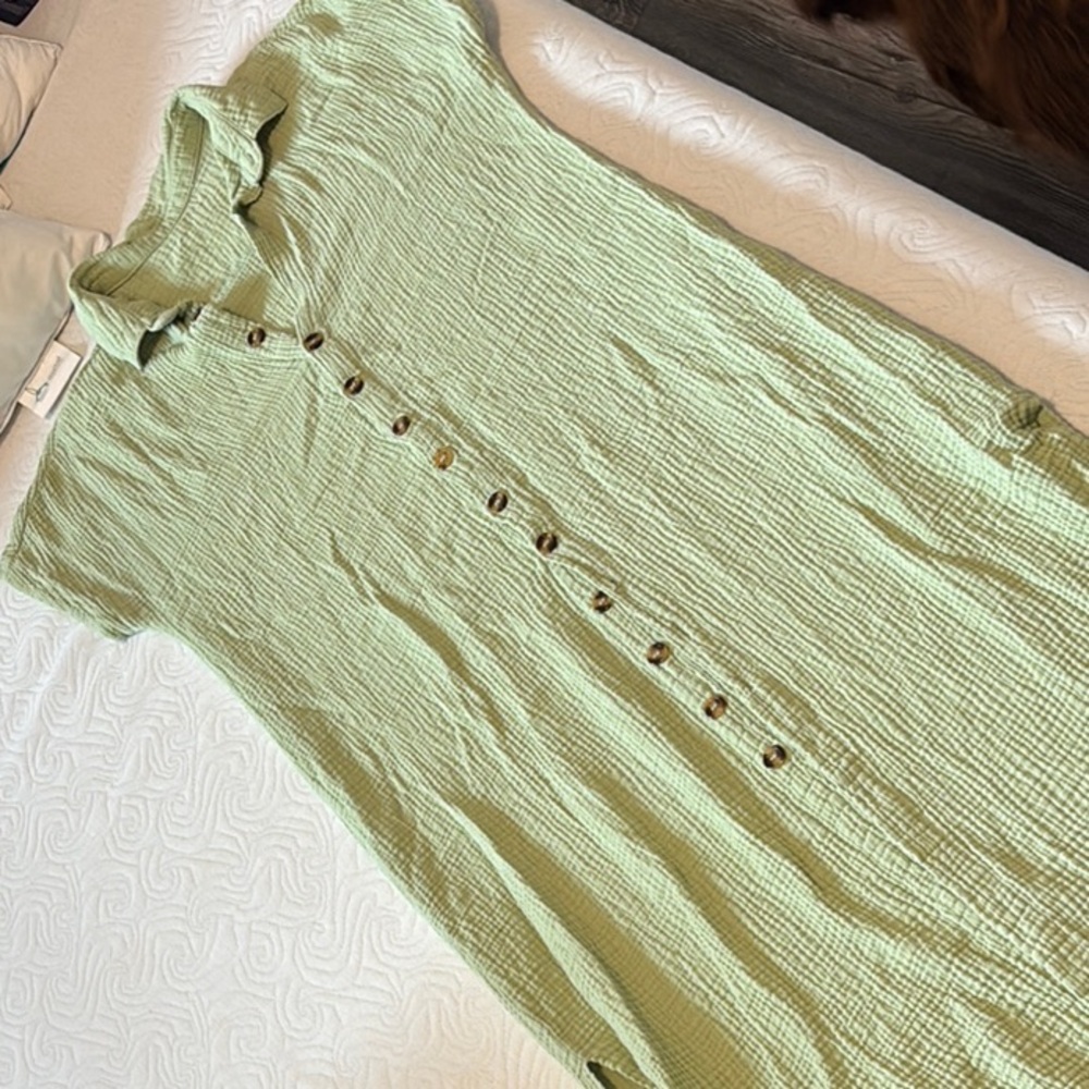 Green Button-Up Dress